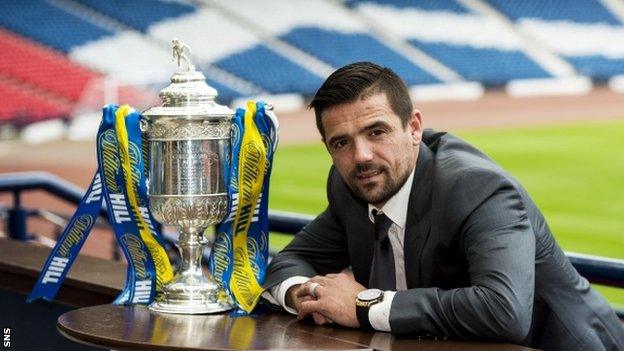 Nacho Novo with the Scottish Cup