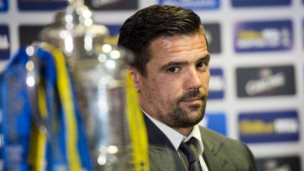 Nacho Novo with the Scottish Cup