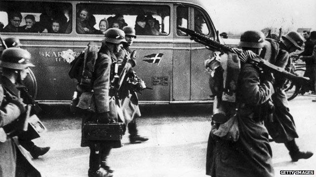 German troops invading Denmark