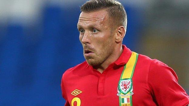 Craig Bellamy in action for Wales