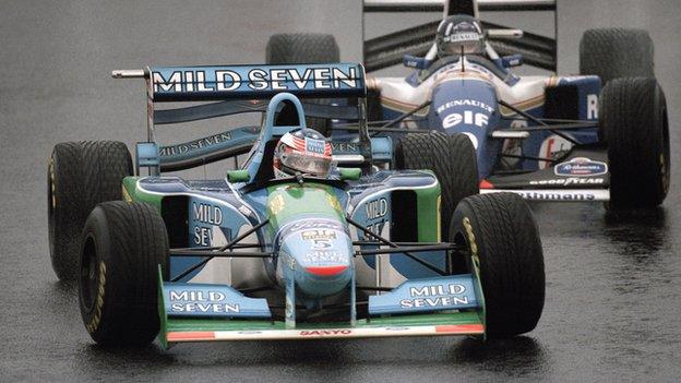 Damon Hill and Michael Schumacher