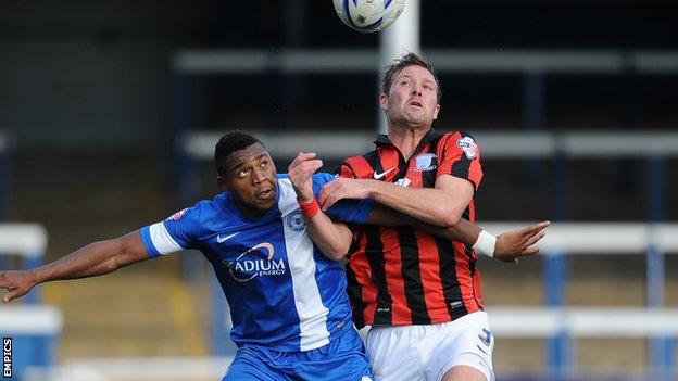 Scott Laird in action for Preston against Peterborough