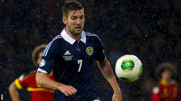 Charlie Mulgrew playing for Scotland