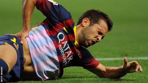 Jordi Alba out for six weeks