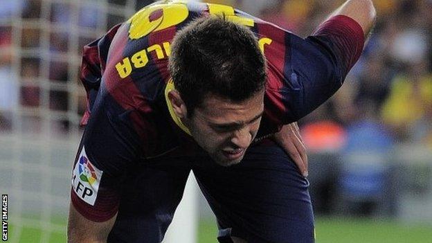 Jordi Alba out for six weeks