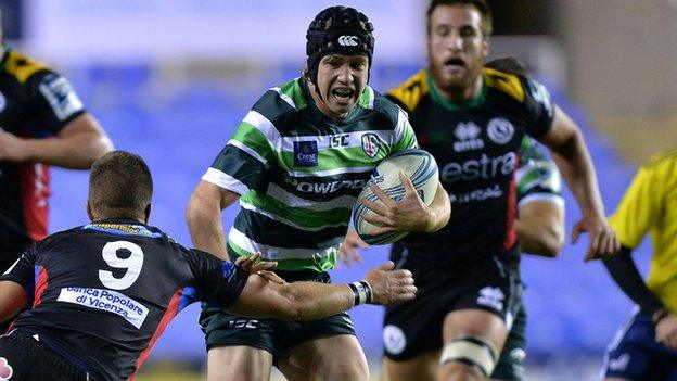 Myles Dorrian weaves his way through to score the second try of the night for London Irish