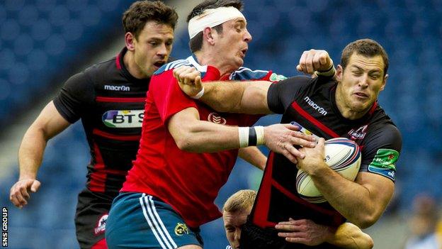 Munster had to contend with some spirited play from Edinburgh