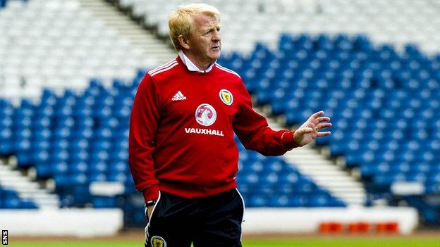 Scotland manager Gordon Strachan during a training session at Hampden