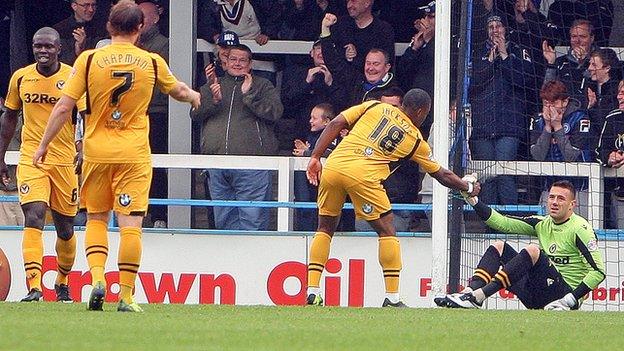 Newport County players at Rochdale