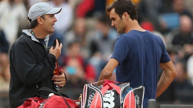 Paul Annacone and Roger Federer