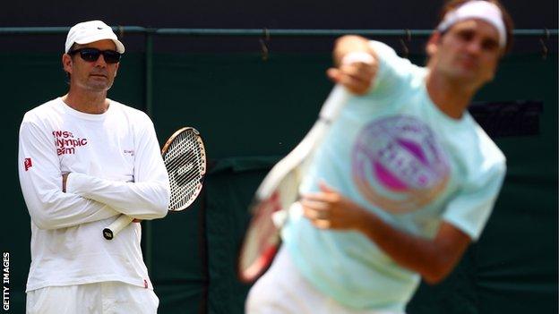 Paul Annacone and Roger Federer