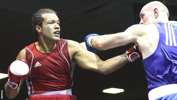 Tommy McCarthy in action against Stephen Ward