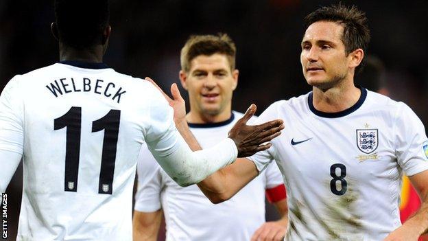 England players celebrate