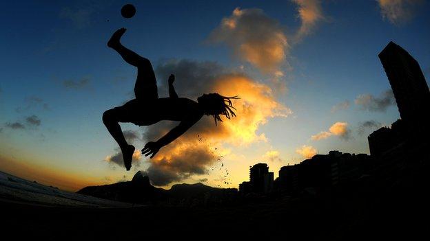 Beach football in Brazil