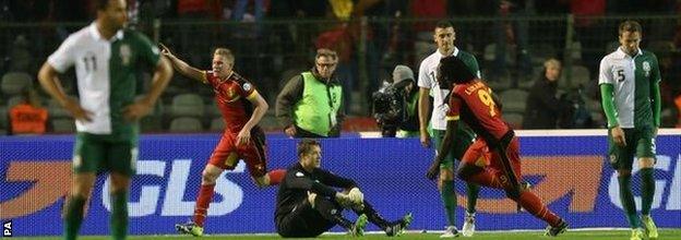 Wales dejected after Belgium goal