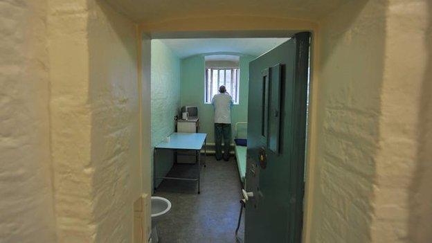 Prisoner in a cell