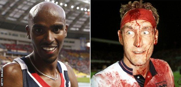 Mo Farah and Terry Butcher