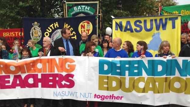 Teachers on march in Bristol