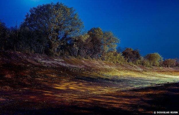 Byfleet Banking, Brooklands Race Track at night