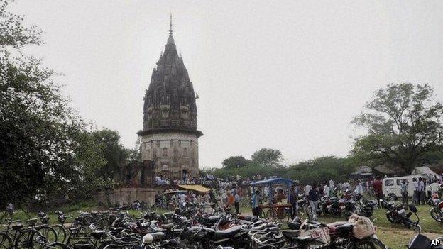 In this Oct 17, 2013 photo, people visit the fort of King Rao Ram Baksh Singh in Unnao in the northern state of Uttar Pradesh in India
