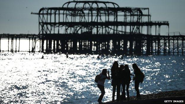 Brighton beach and ruined West Pier