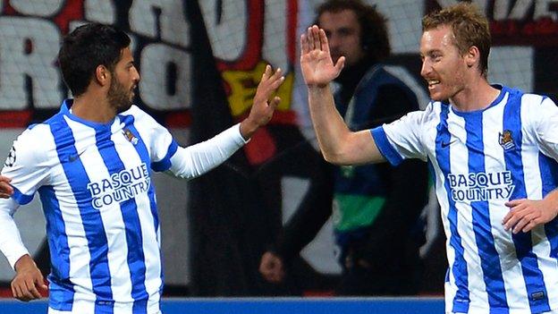 Real Sociedad players celebrating