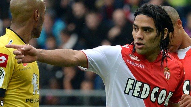 Monaco striker Radamel Falcao in the 2-2 Ligue 1 draw with Sochaux