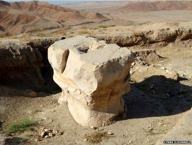 The anvil-shaped Zoroastrian altar of Cheshma-e-Shifa, Balkh, Afghanistan.