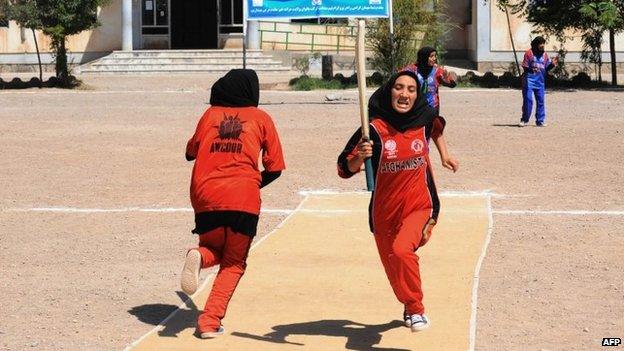 Afghan girls play cricket in Herat