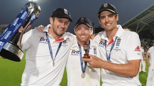 Tim Bresnan, Ian Bell & Alastair Cook