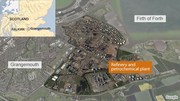 Satellite image of the Grangemouth plant