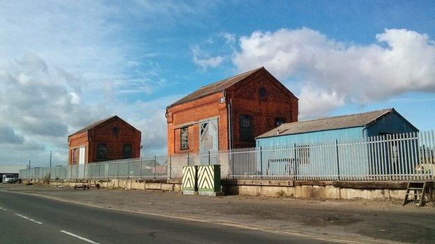 Derelict buildings at Grimsby Docks