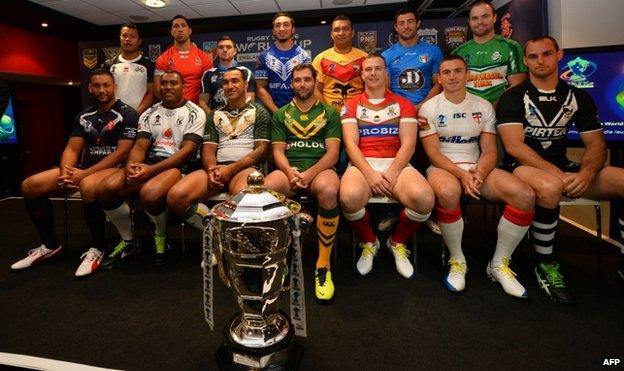 The 14 countries at the World Cup launch in Manchester