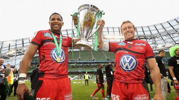 Toulon's Delon Armitage and Jonny Wilkinson