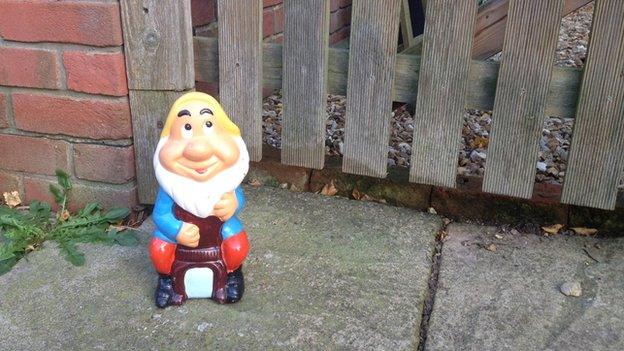 Gnome originally left on John Spratley's driveway