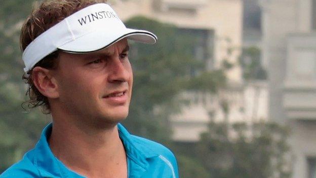 Joost Luiten tees off before pulling out of BMW Masters