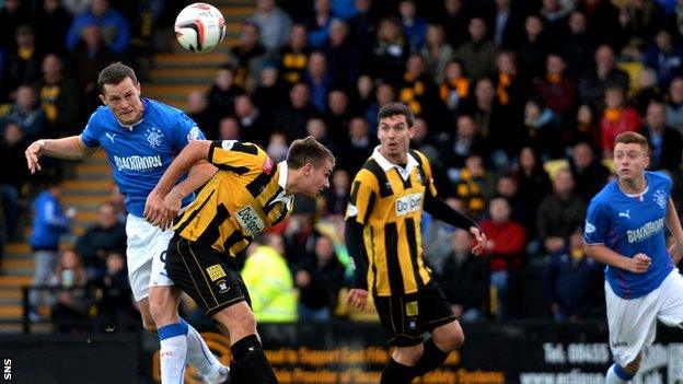 Jon Daly scores for Rangers against East Fife