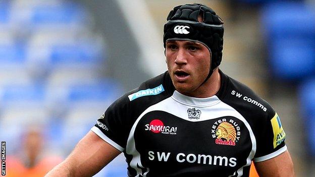 Ben White in action for the Exeter Chiefs.