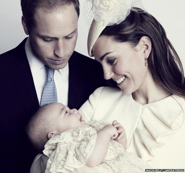 The Duke and Duchess of Cambridge with Prince George