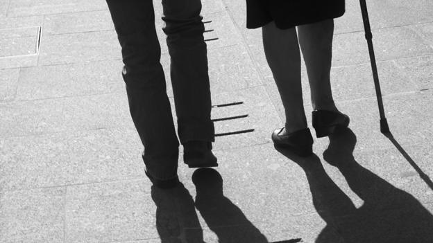 Couple in silhouette walking together