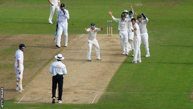 Stuart Broad is given not out at Trent Bridge