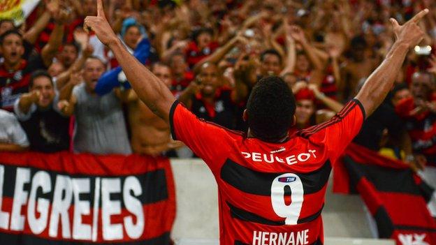 Flamengo fans at the Maracana stadium