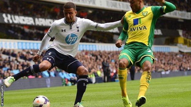 England international Kyle Walker in action for Tottenham Hotspur