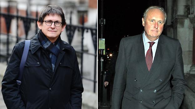 (l-r) Alan Rusbridger, editor of the Guardian, and Paul Dacre, Daily Mail editor