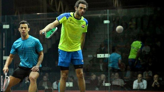 Ramy Ashour (right) and Fares Dessouki