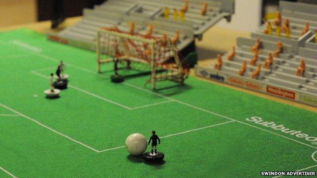 The Swindon Advertiser's Subbuteo pitch