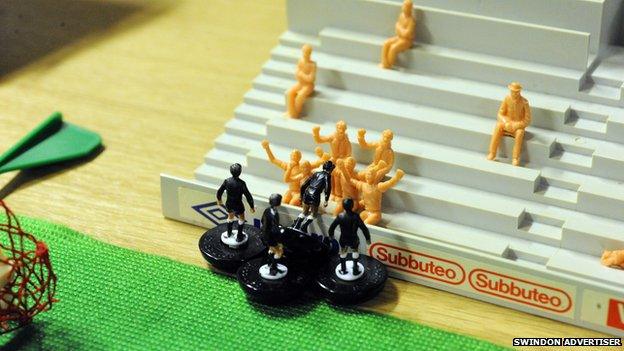 The Swindon Advertiser's Subbuteo pitch