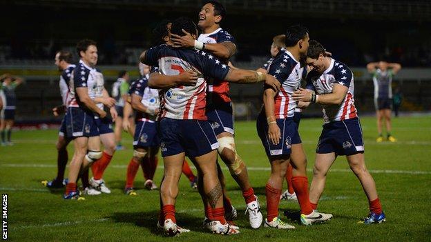 USA team celebrate victory