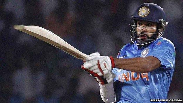 Shikar Dhawan plays against Australia