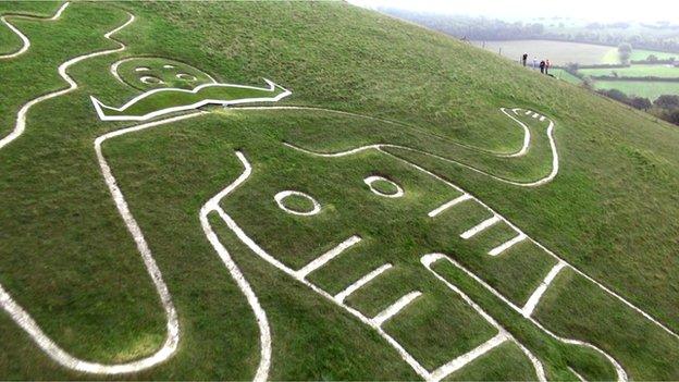 Cerne Abbas Giant with moustache